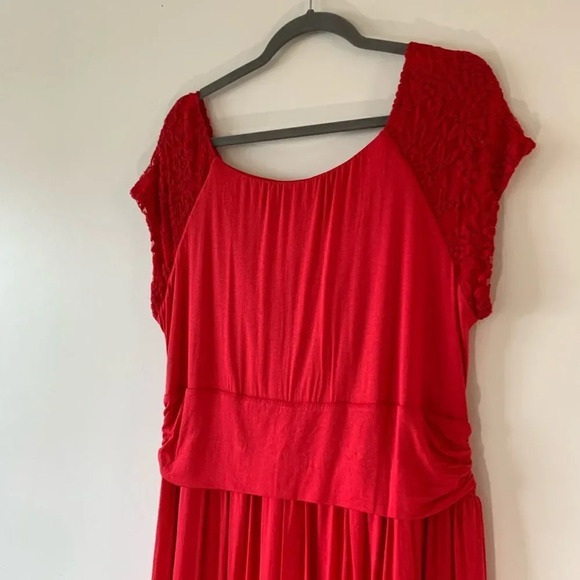 IGIGI Red Short Sleeve Flirty Dress Lace Women’s Size 18/20 Plus Curvy Girly New - Picture 6 of 9